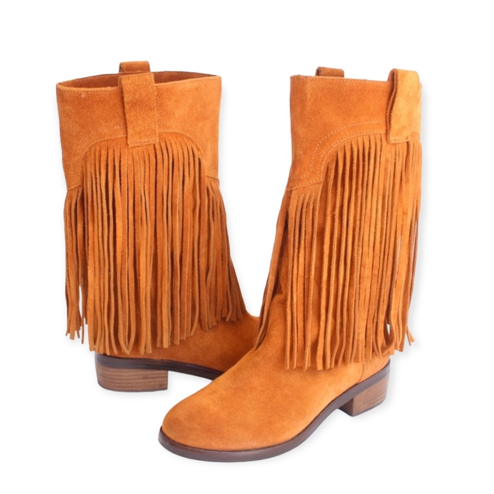 Lucky Brand Caleb Fringe Western Boots